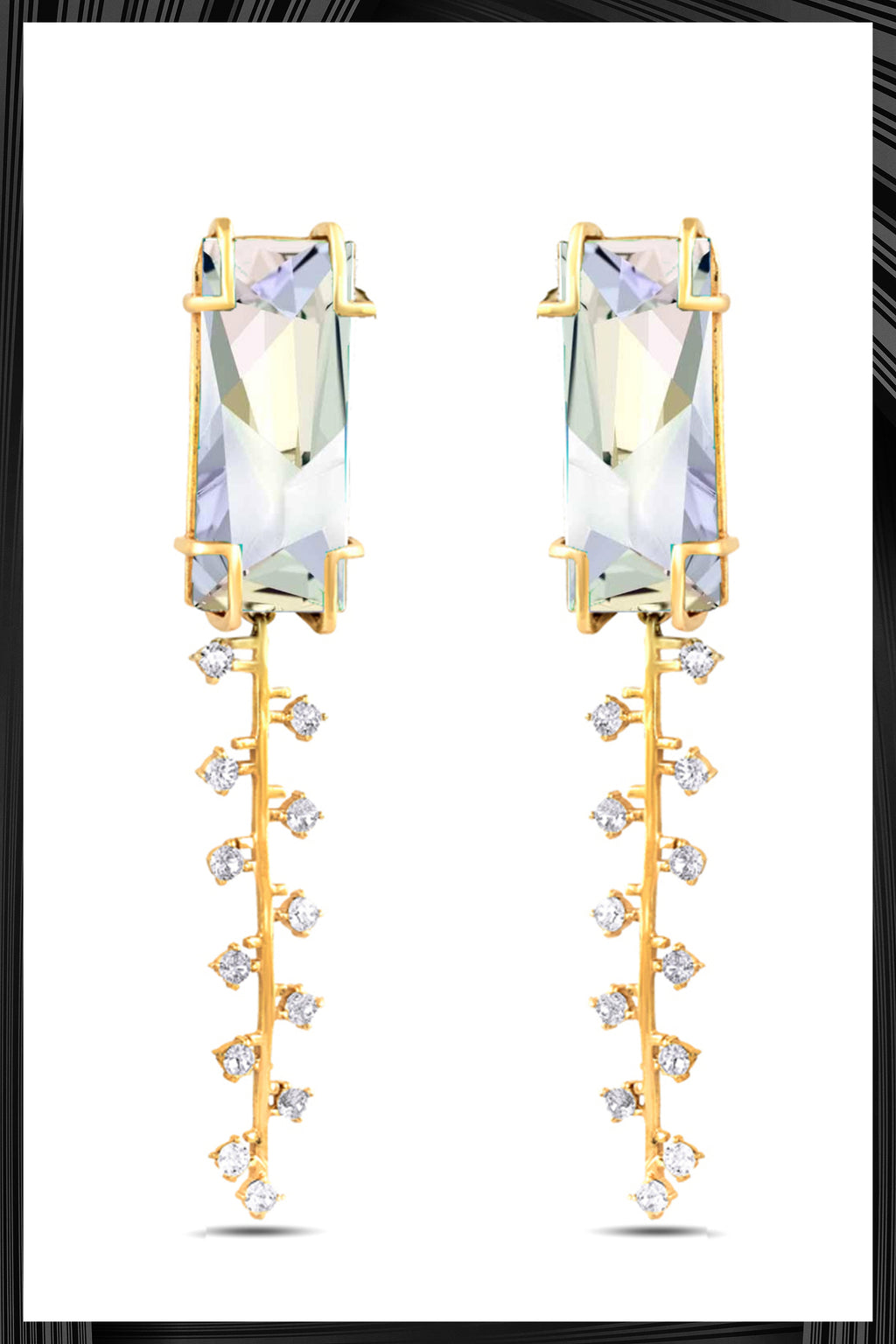 Cristal Fulgar Zip Earrings | Free Delivery - Quick Shipping