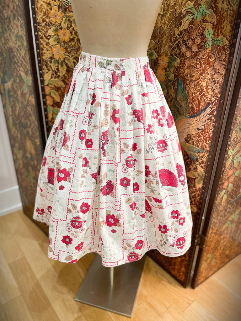 1950s Holiday Pattern Circle Skirt